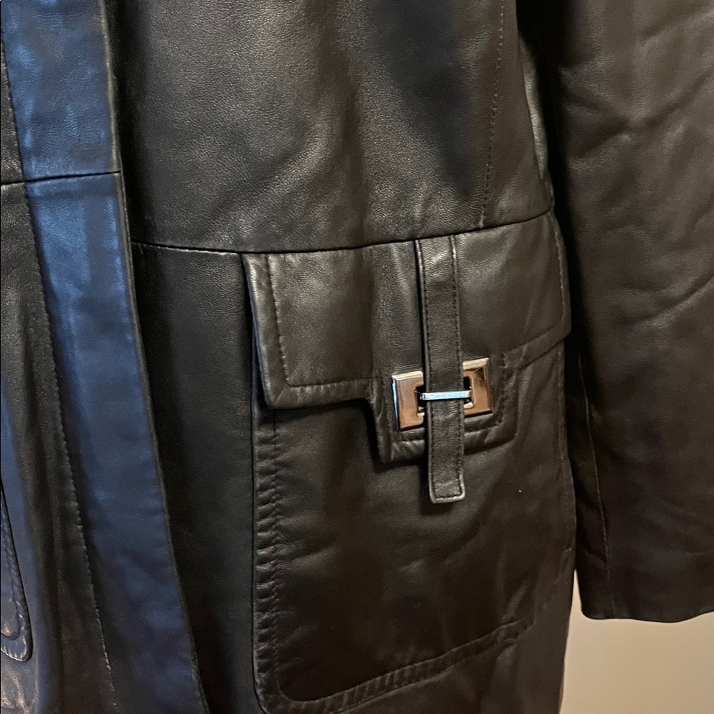Siena Studio Black Leather Jacket, fits medium, tag says large - Picture 2 of 16
